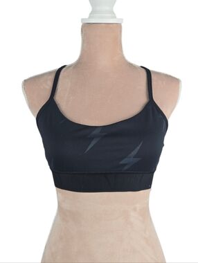 Alala Sports Bra Black Lightening Bolt Size Medium